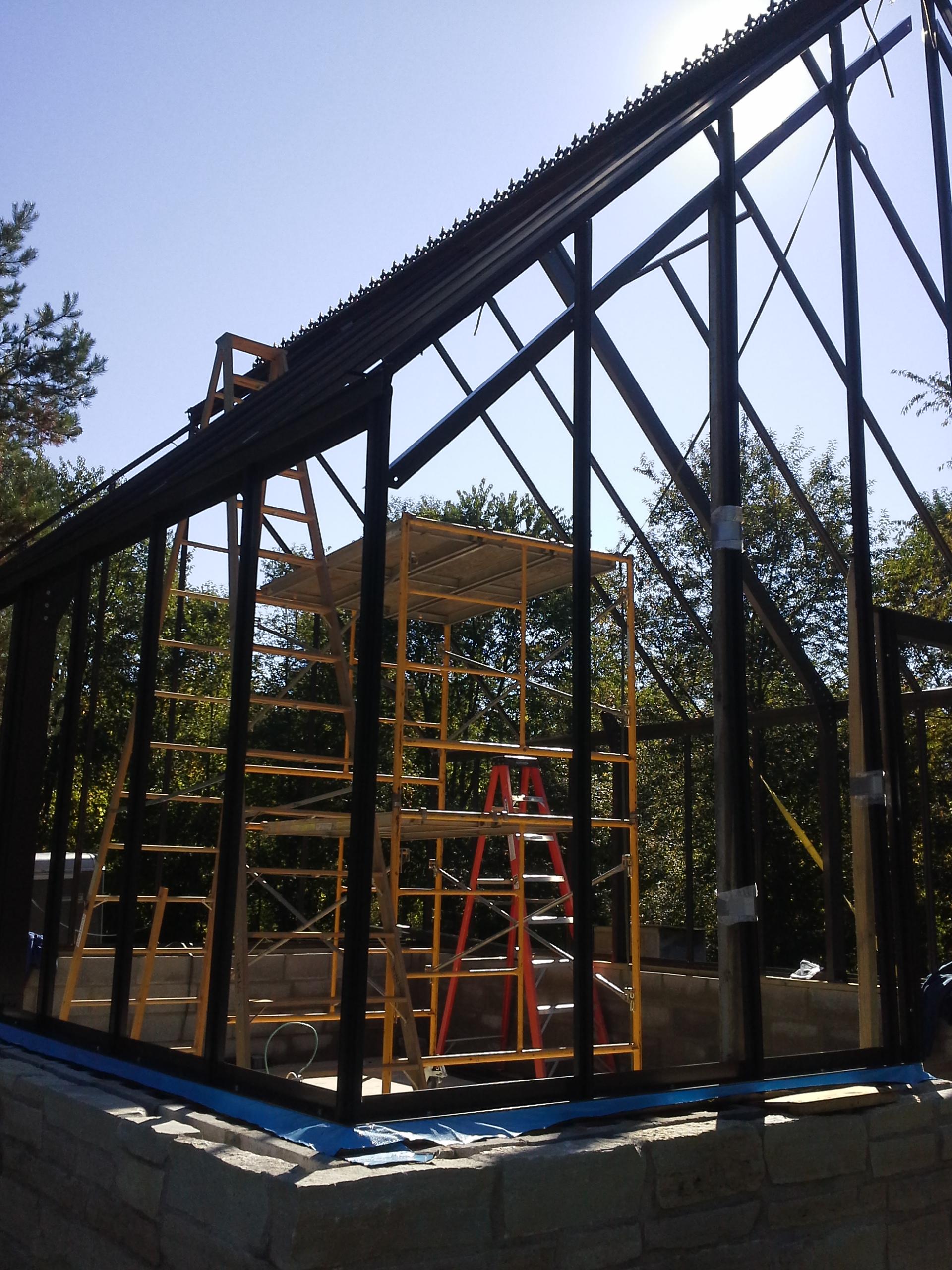 Greenhouse in process of building