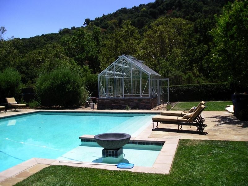 Greenhouse Installation near a pool