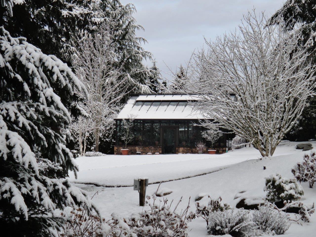 snowy greenhouse 