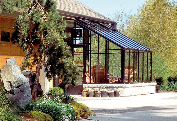 Black Traditional Lean-to Greenhouse