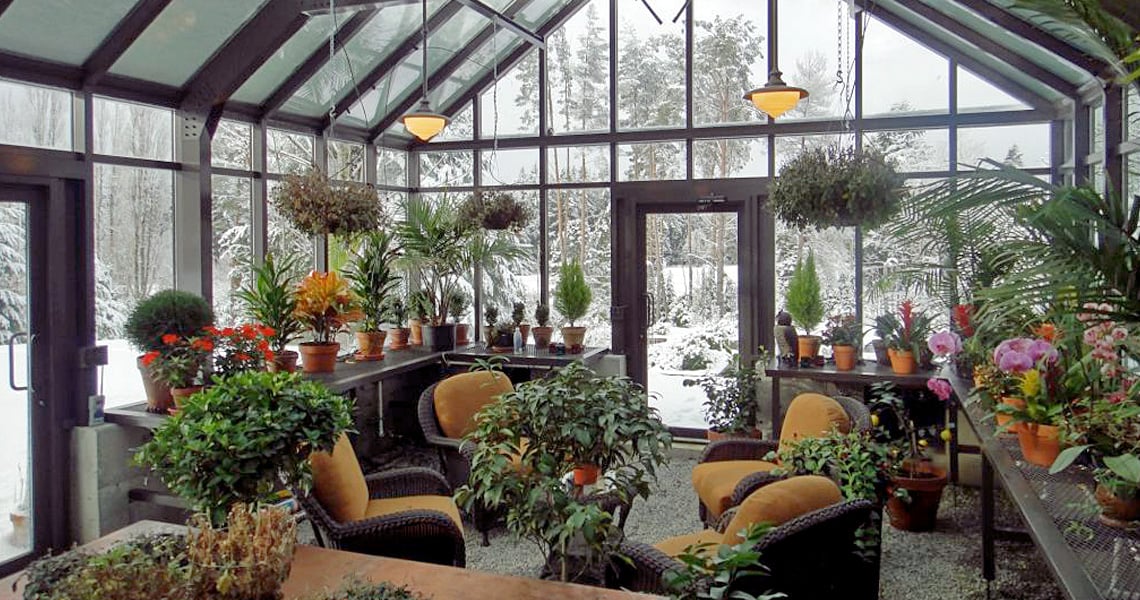 winter greenhouse garden room