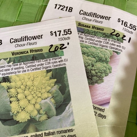 Cauliflower Seed Packet